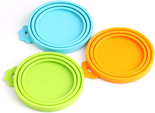 🎁 Pet Food Can Cover Silicone Can Lids for Dog and Cat Food(Universal Size,One Fit 3 Standard Size Food Cans),Multi-Colored (100% off)