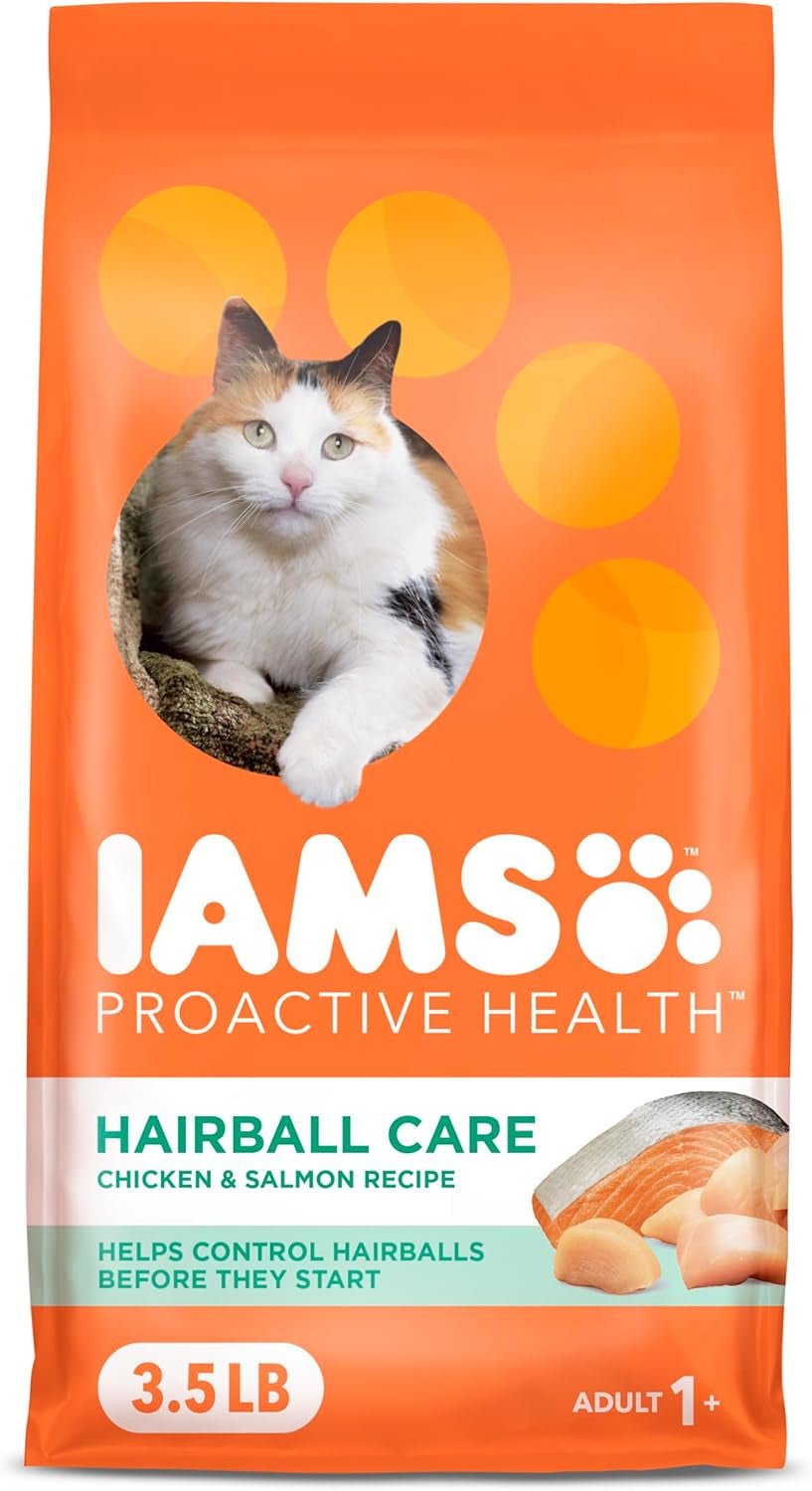 PROACTIVE HEALTH Adult Hairball Care Dry Cat Food with Chicken and Salmon Cat Kibble, 3.5 Lb. Bag