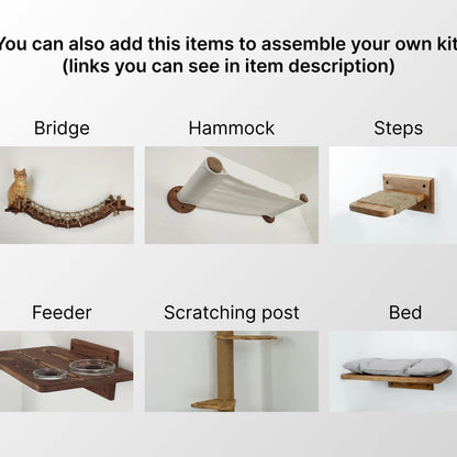 Stock in USA, Scratcher Cat 3 Sections, Cat Shelves, Cat Wall Furniture, Cat Scratching, Cat Tree, Cat Tower, Cat Climbing, Cat Supplies